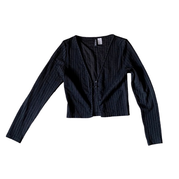 H&M Small long sleeve buttoned ribbed mob wife academia twee fairy whimsigoth - Picture 1 of 7
